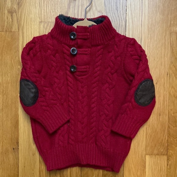 Baby GAP Red Cable-knit Sweater 12-18M - Picture 1 of 8